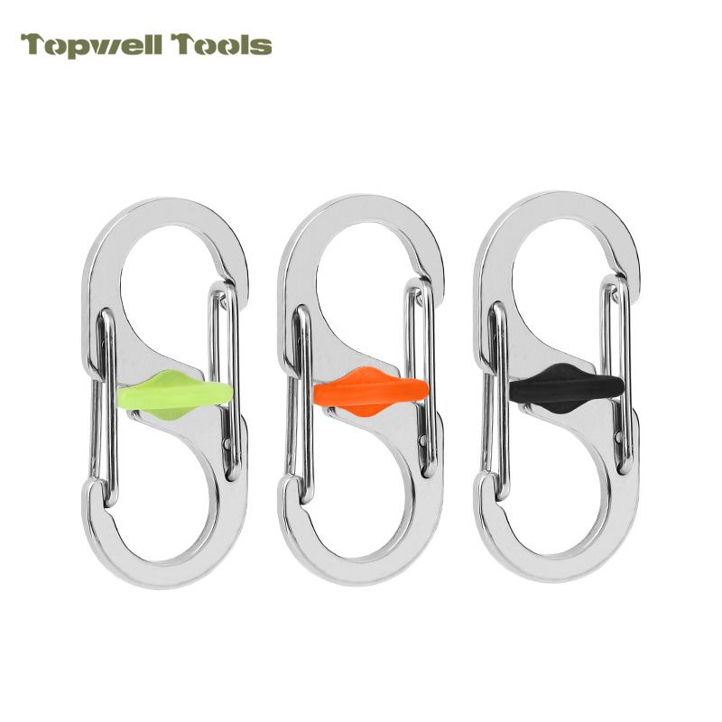 Mini S Carabiner Clip with Manual Twist Lock, 10.2g Heavy Duty S-Biner Dual Gate Hook