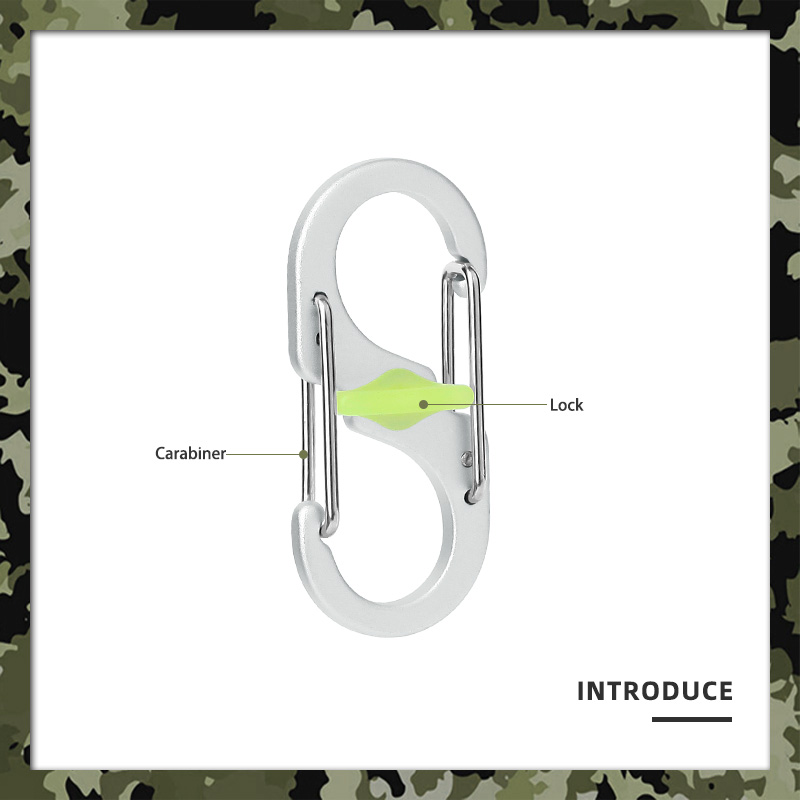 1.97” S-Type Locking Carabiner Clips, Aluminum Alloy Dual Gate Key Ring Clips with Center Lock 1.97” S-Type Locking Carabiner Clips, Aluminum Alloy Dual Gate Key Ring Clips with Center Lock