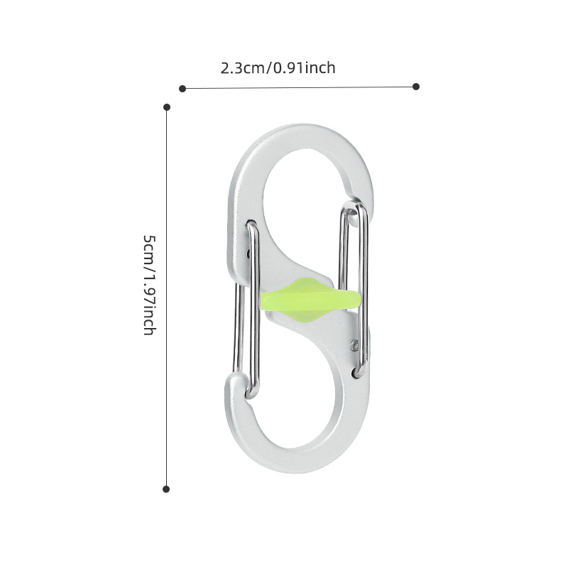 1.97” S-Type Locking Carabiner Clips, Aluminum Alloy Dual Gate Key Ring Clips with Center Lock 1.97” S-Type Locking Carabiner Clips, Aluminum Alloy Dual Gate Key Ring Clips with Center Lock