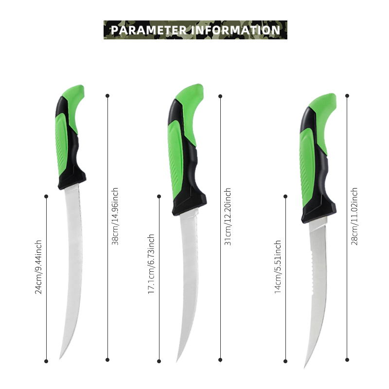 Outdoor Fishing Fillet Knife with Ergonomic Grip and 420 Stainless Steel Blade