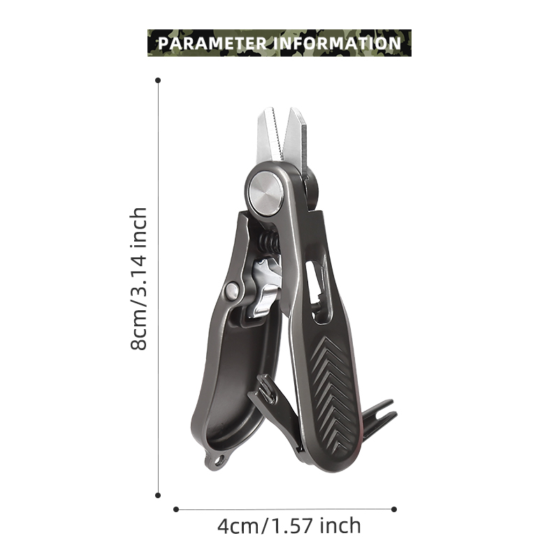 Mini Fishing Line Clipper - Compact 3.14" Zinc Alloy Handle Line Cutter, Portable Fishing Prep Multi-Tool with Safety Lock for Vest & Lanyard