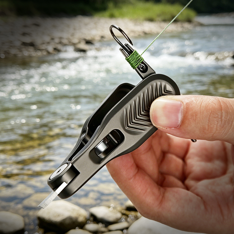 Mini Fishing Line Clipper - Compact 3.14" Zinc Alloy Handle Line Cutter, Portable Fishing Prep Multi-Tool with Safety Lock for Vest & Lanyard