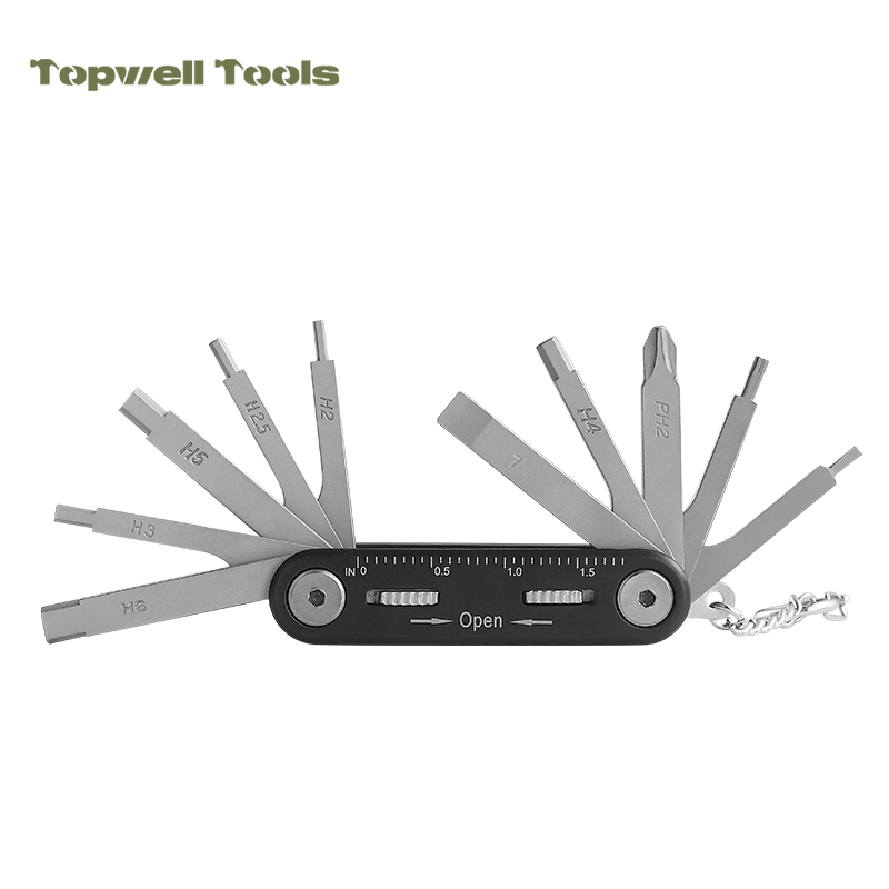 10-in-1 Portable Bike Tool - Folding Bicycle Repair Multi-Tool with Hex Wrenches, Screwdrivers & Ruler, Compact Cycling Pocket Gear