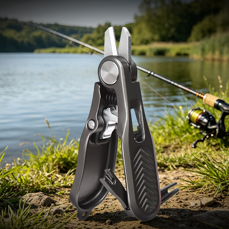 Mini Fishing Line Clipper - Compact 3.14" Zinc Alloy Handle Line Cutter, Portable Fishing Prep Multi-Tool with Safety Lock for Vest & Lanyard