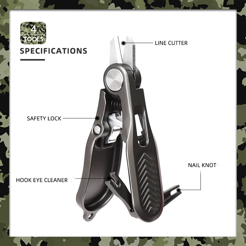 Mini Fishing Line Clipper - Compact 3.14" Zinc Alloy Handle Line Cutter, Portable Fishing Prep Multi-Tool with Safety Lock for Vest & Lanyard