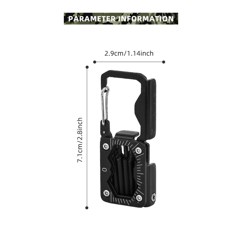 Compact Bike Maintenance Tool - Durable 2Cr13 Stainless Steel Cycling Multi-Tool with Keychain Clip, Protractor & Mobile Stand for Road & MTB